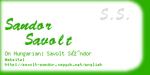 sandor savolt business card